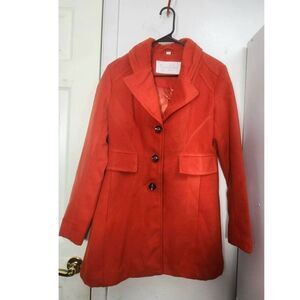 JESSICA SIMPSON Red Wool Blend Button Front Coat Jacket Women’s Size Size Large